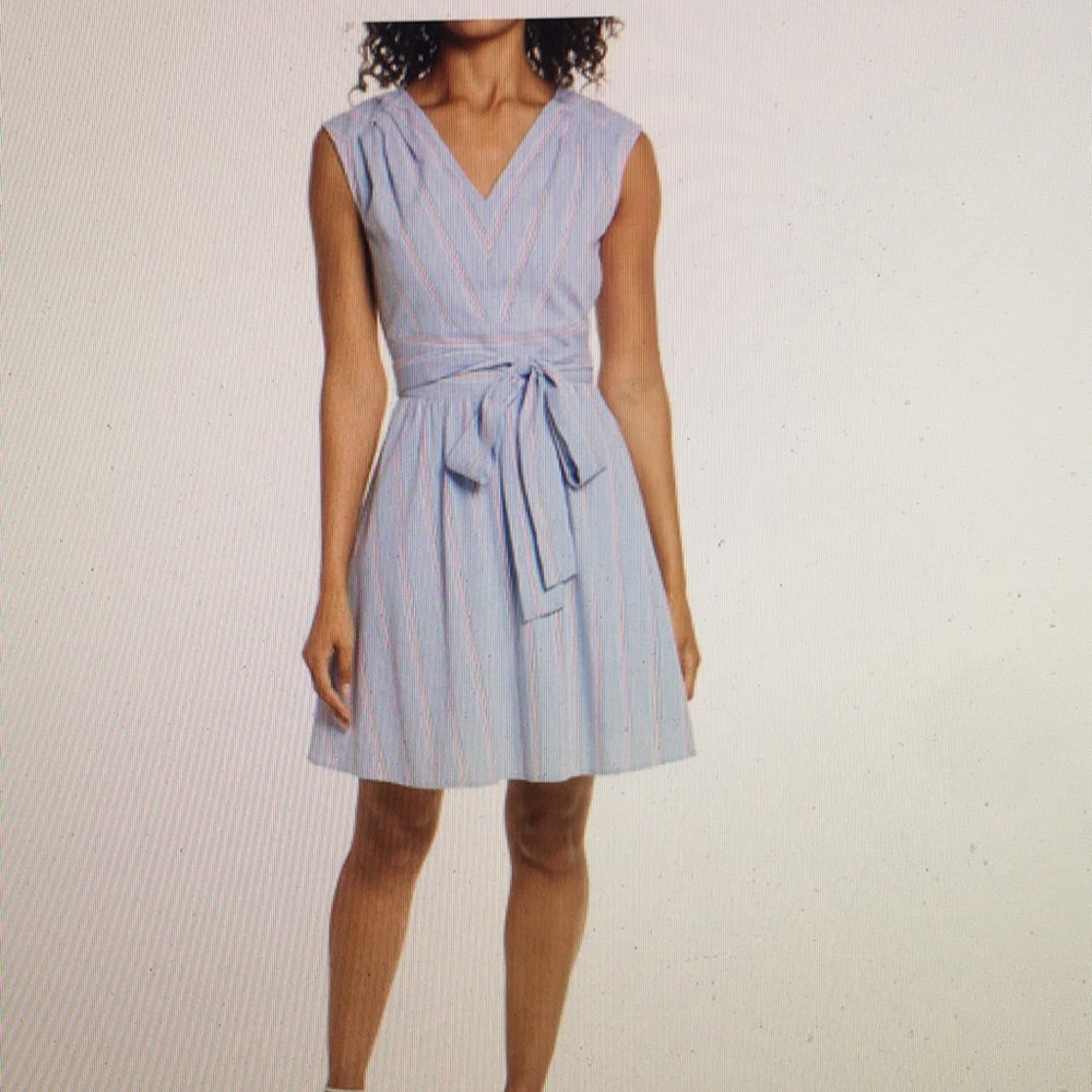 Nicholls Stripe Seersucker Tie Dress
